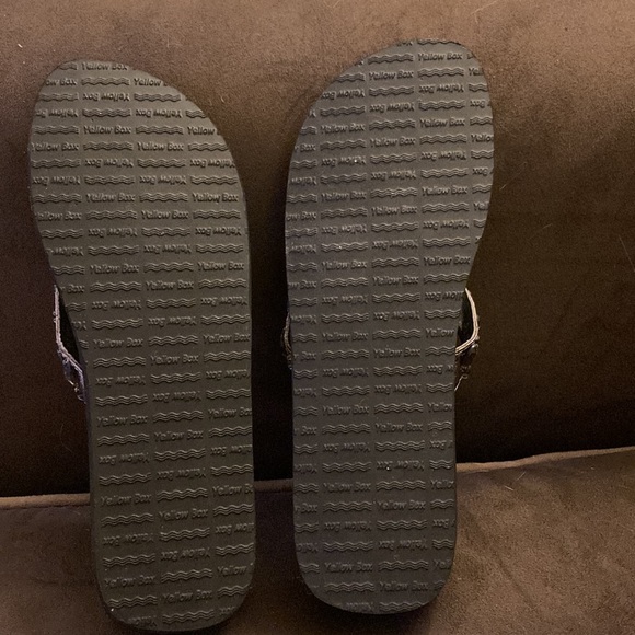 Black flip flops with silver studded straps - Picture 2 of 6